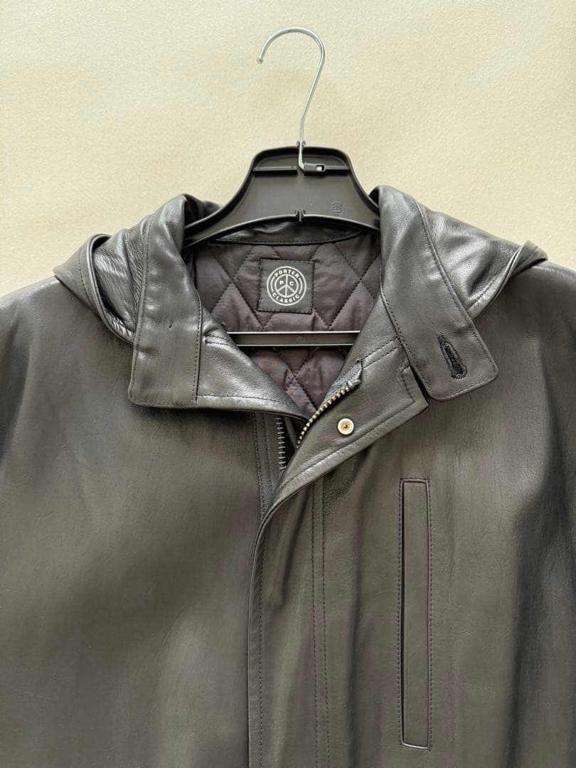 ジャケット・アウター Porter Classic HORSE LEATHER HOOD COAT
