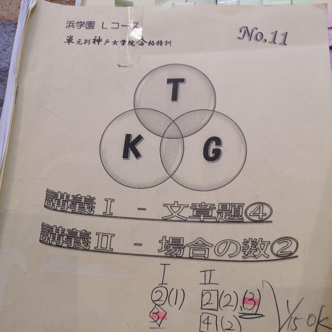 希少2025年受講 浜学園 Lコース 単元別神戸女学院合格特訓 算数No1-12