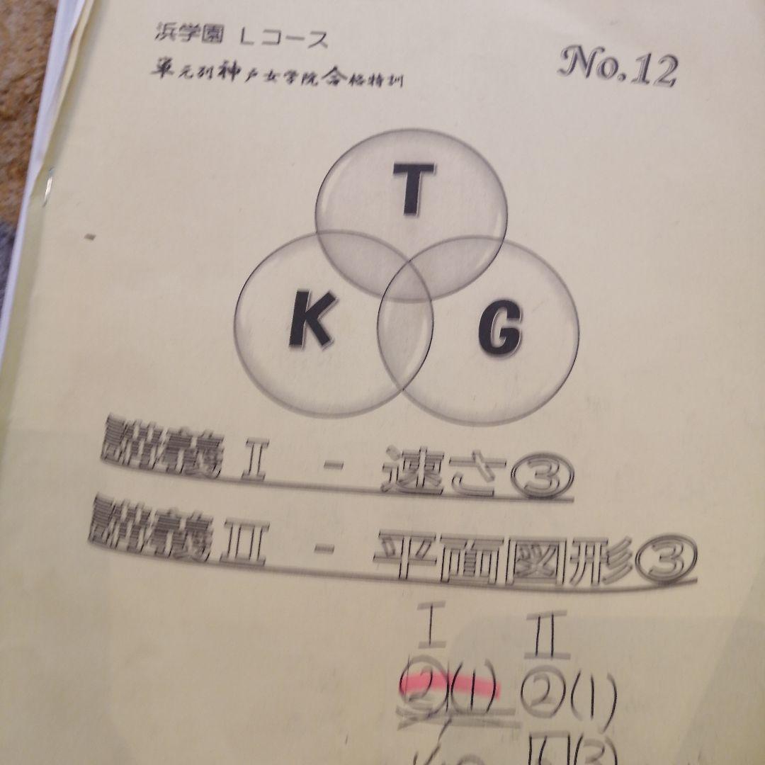 希少2025年受講 浜学園 Lコース 単元別神戸女学院合格特訓 算数No1-12