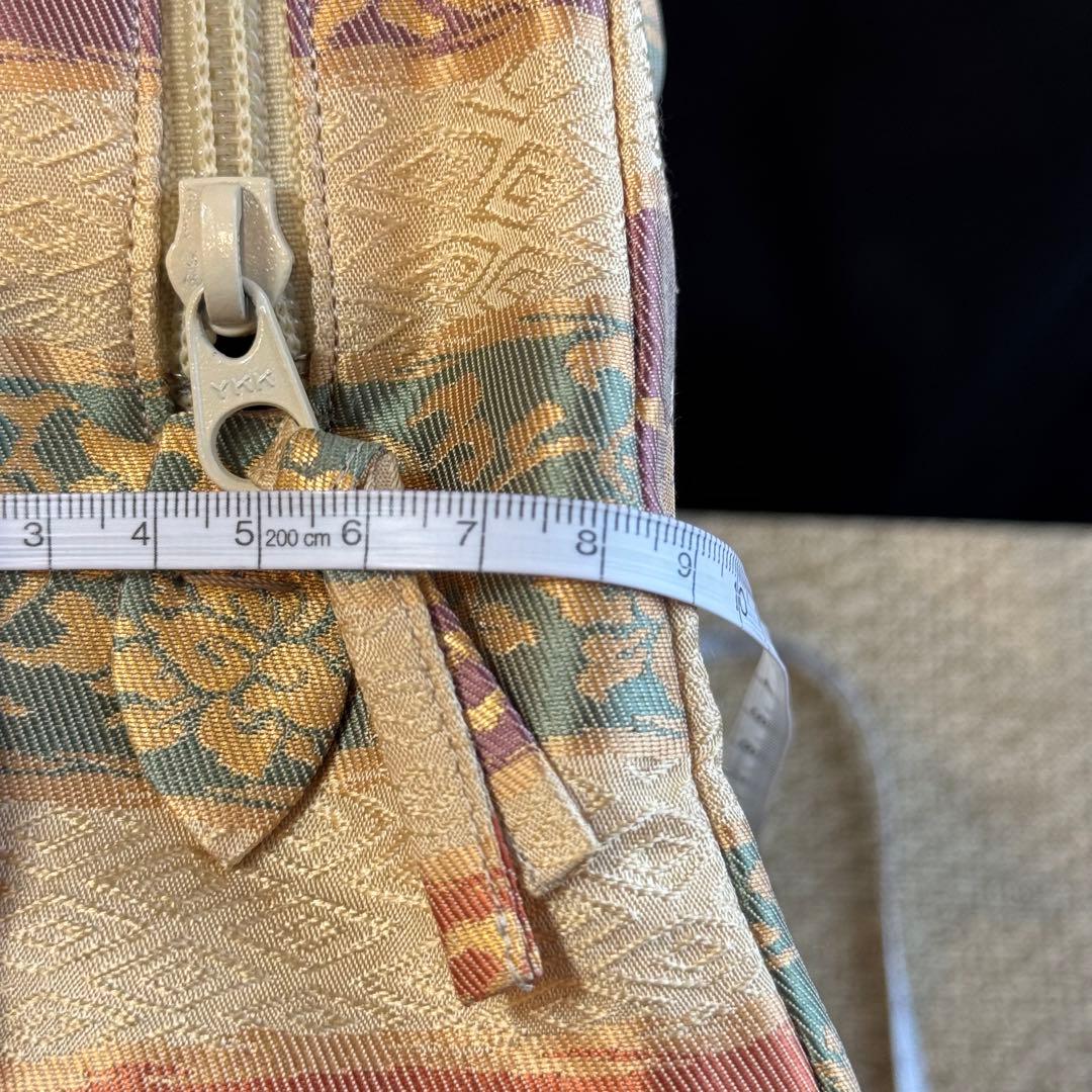 超美品　利休バッグ　訪問着　帯地　正絹　和装バック　小物　高級　兎　うさぎ　薄黄