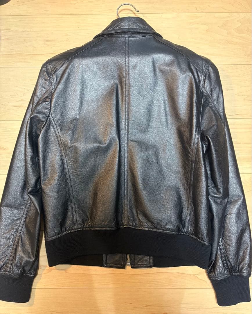 美品❗️hamnett レザーブルゾン　a2 タイプ　短丈　本革　Ｍサイズ　黒