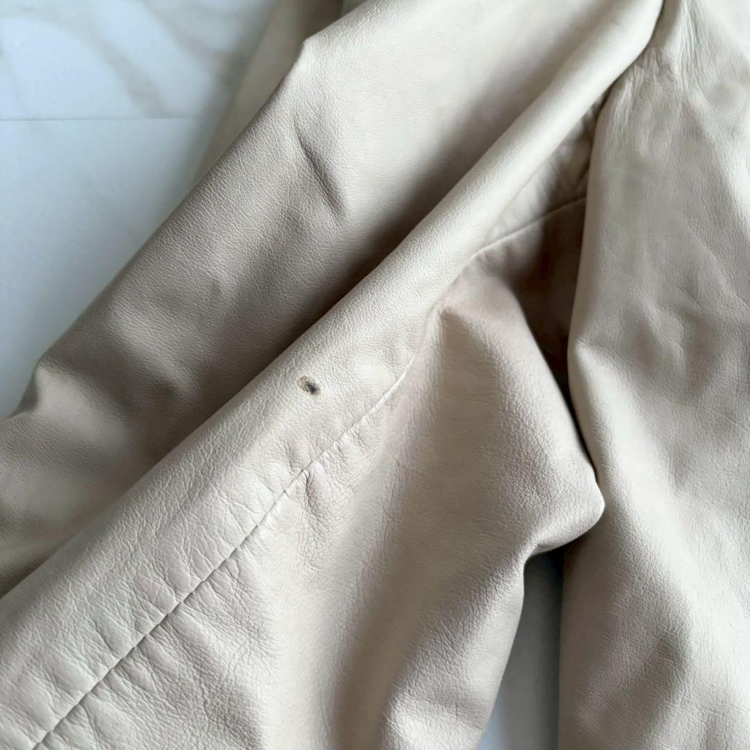人気◆HUGO BOSS 本革 シングルライダース ジャケット XL