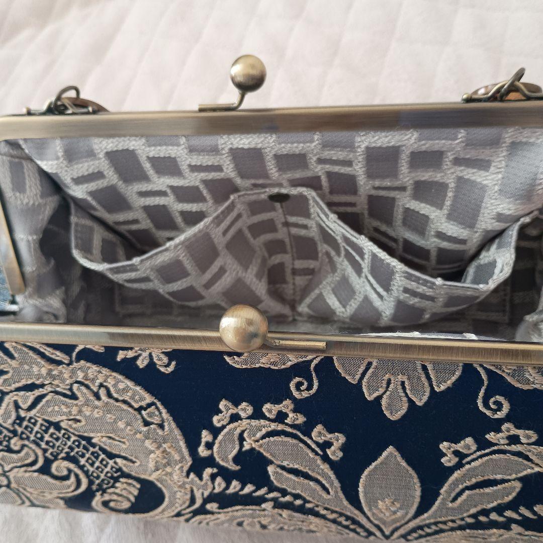 【専用】がま口バッグ☆バンブー持ち手☆和装バッグ