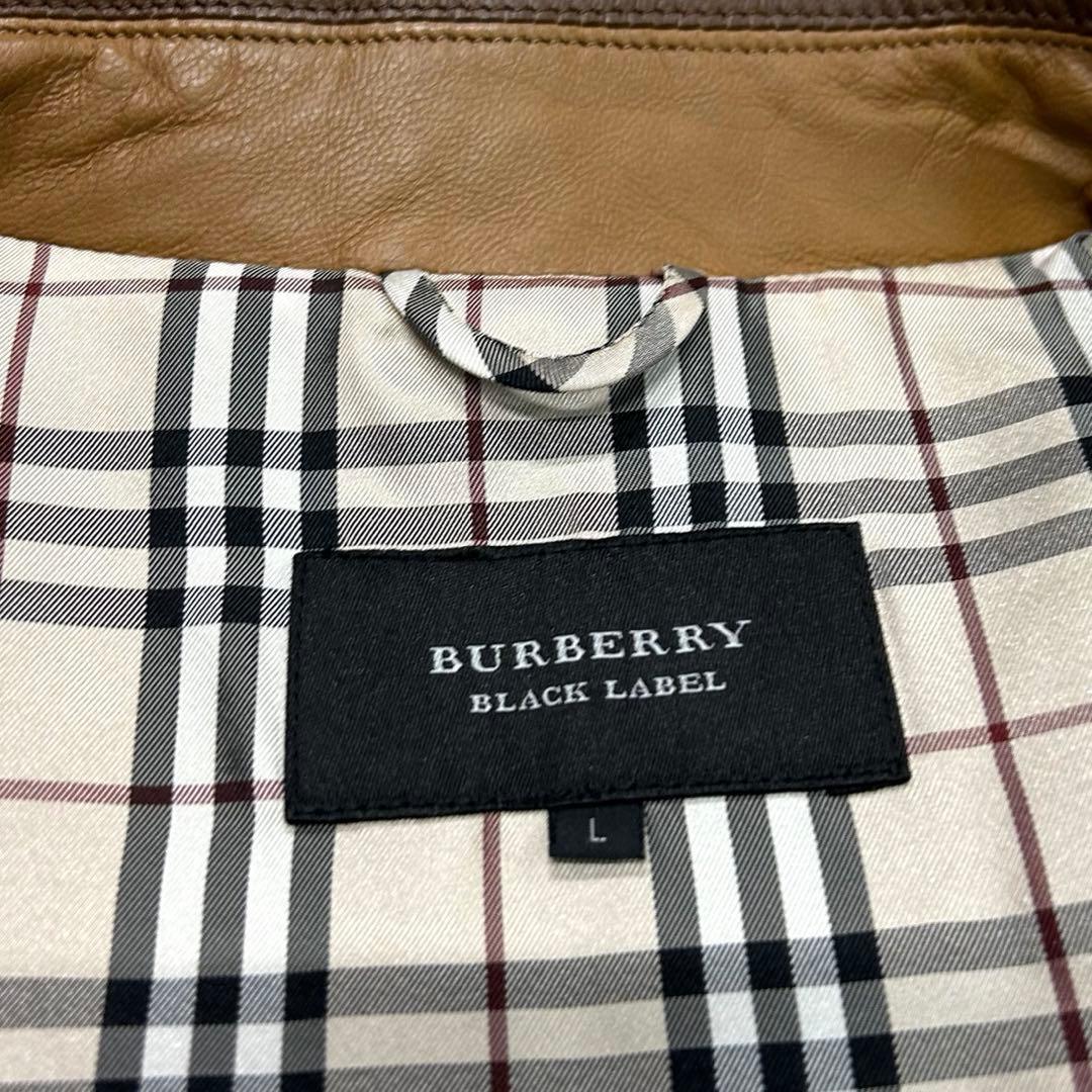 美品 BURBERRY BLACK LABEL パッチワーク レザージャケット