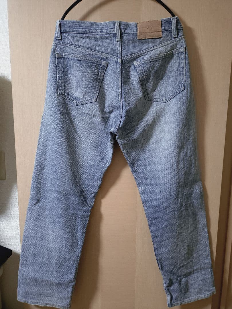 Levis 激レア ストライプ501ブルー ストレートデニム　33×32