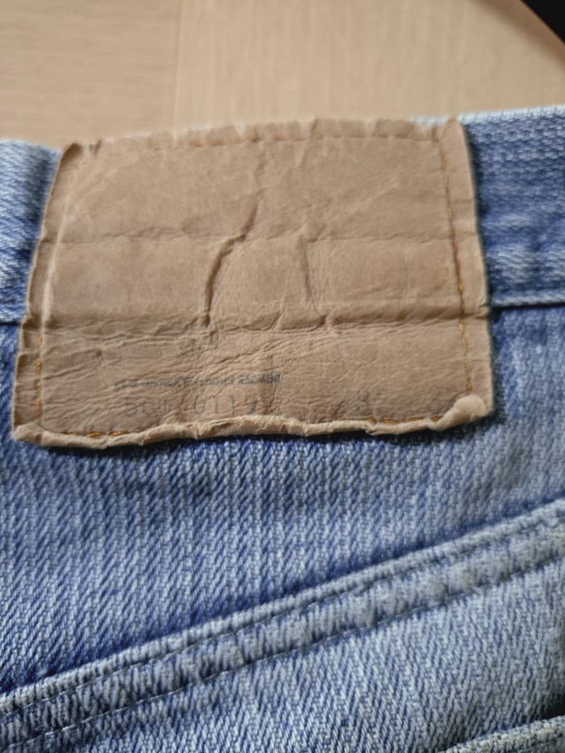 Levis 激レア ストライプ501ブルー ストレートデニム　33×32