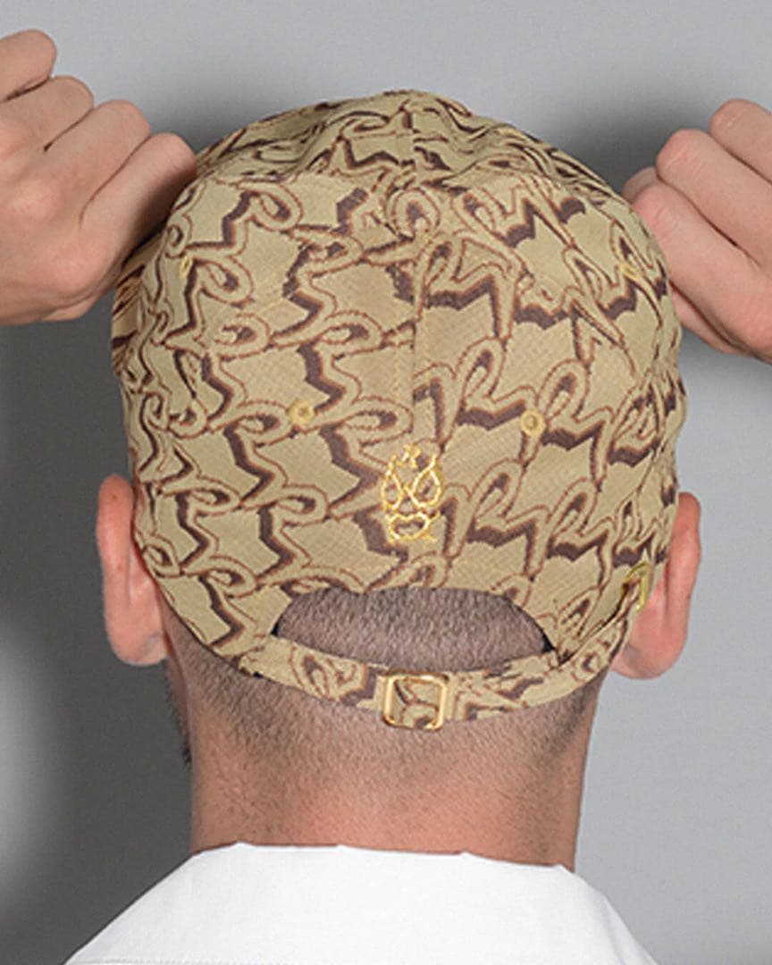 Russeluno MONOGRAM CAP ルチャ　総柄　ベージュ　ブラウン系
