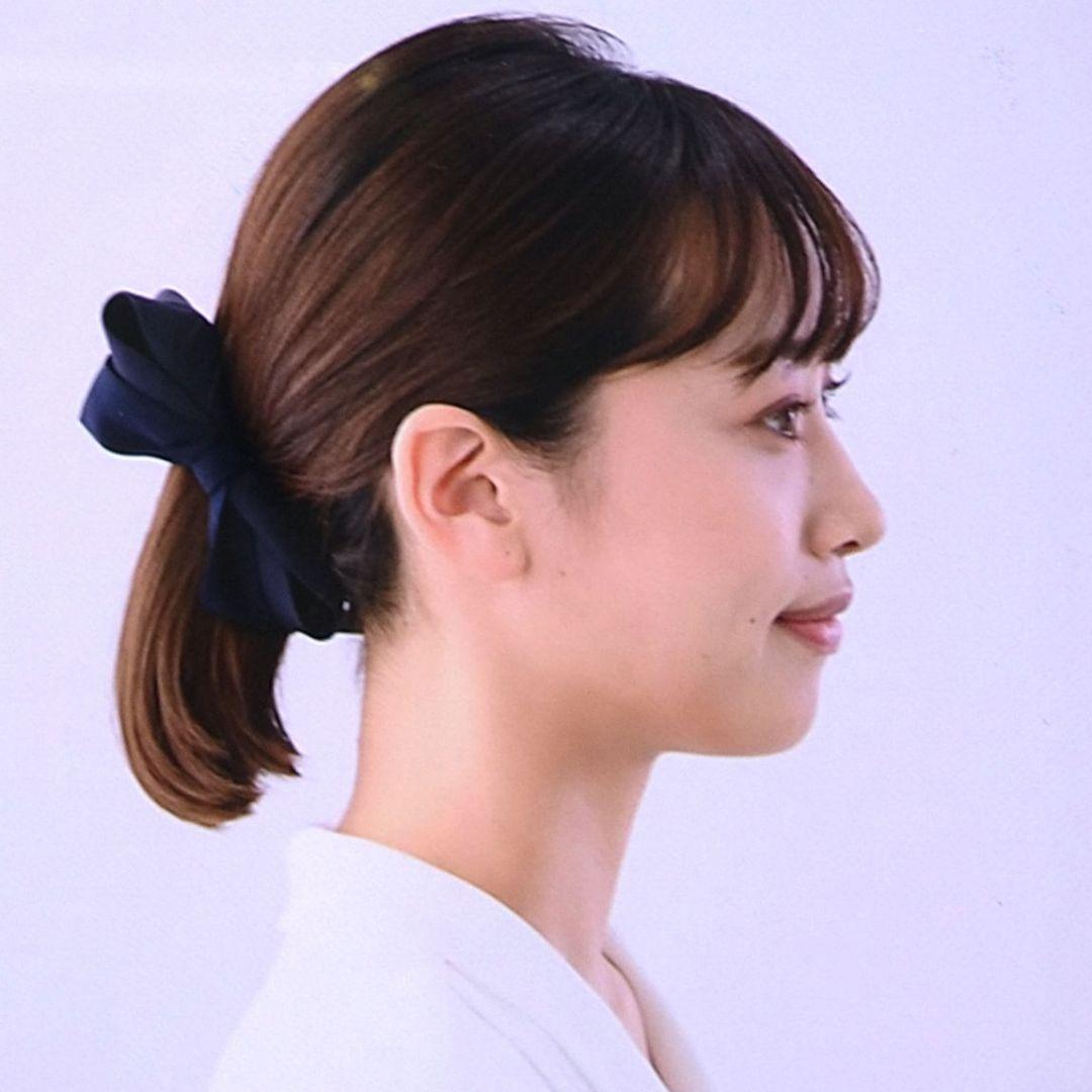 【新品】コンプレックスビズ♥バナナクリップ　プレーンリボン✧ネイビー