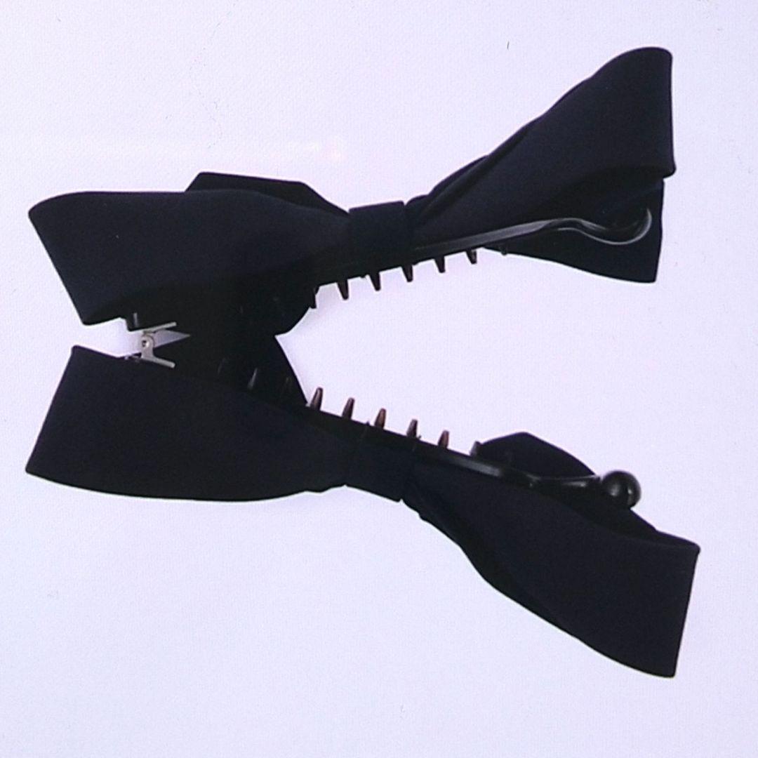 【新品】コンプレックスビズ♥バナナクリップ　プレーンリボン✧ネイビー