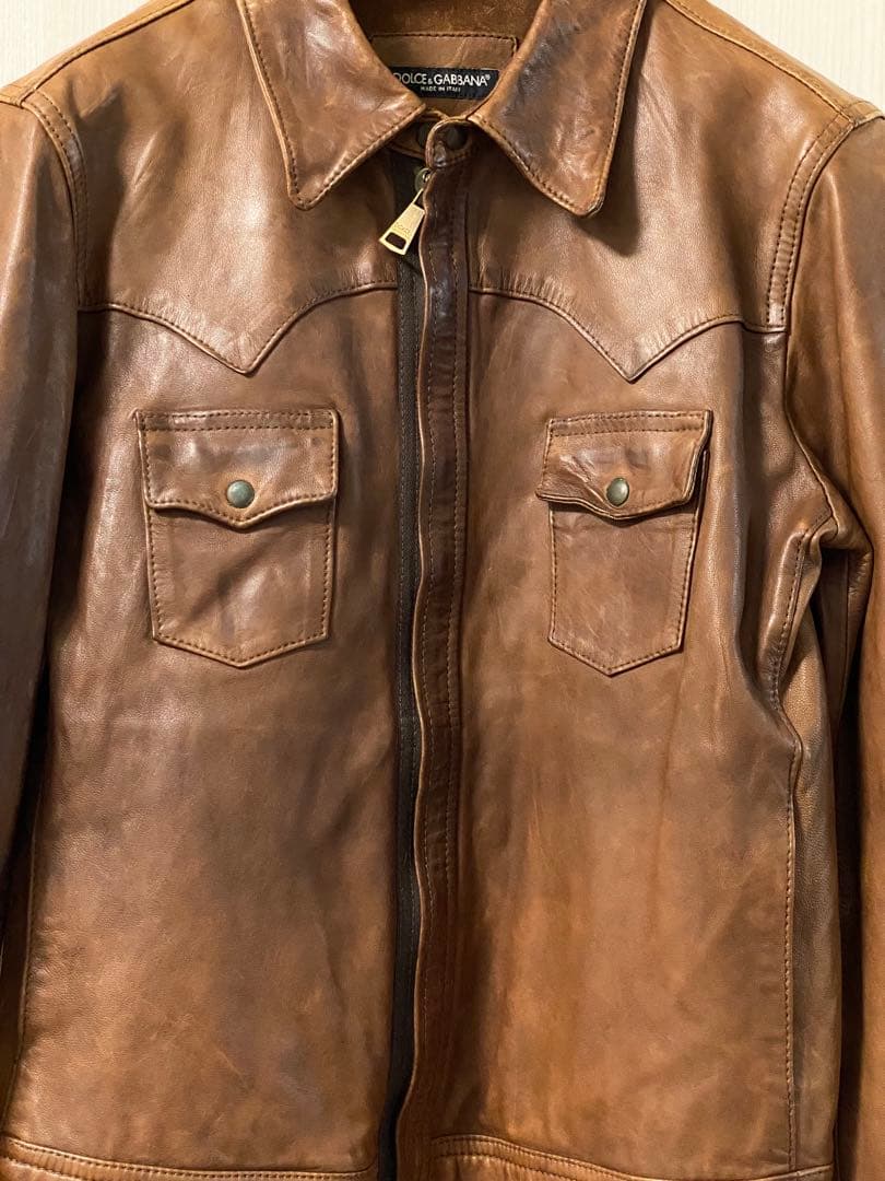 【定価39万円】 DOLCE&GABBANA レザーライダース 50
