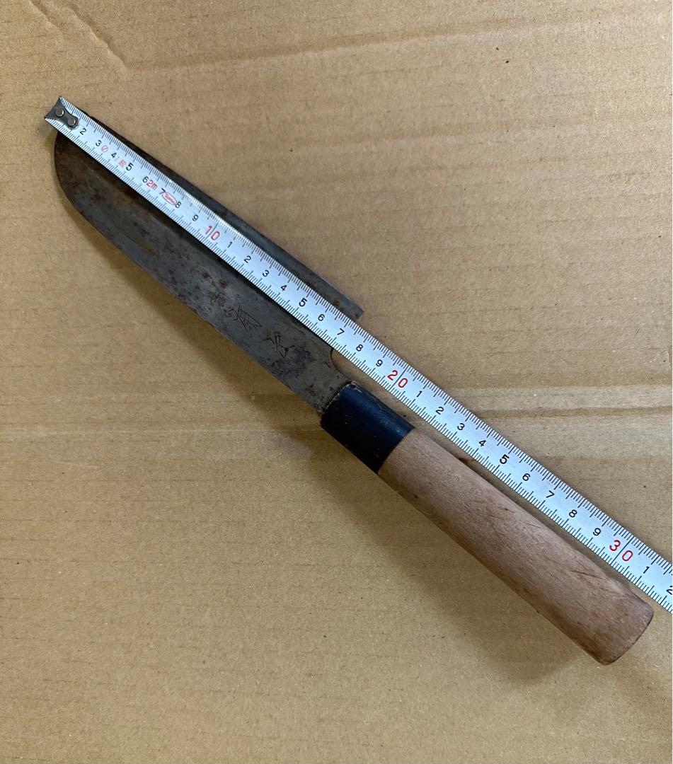 有次　鎌型薄刃包丁 包丁 出刃包丁 全長32cm　E07