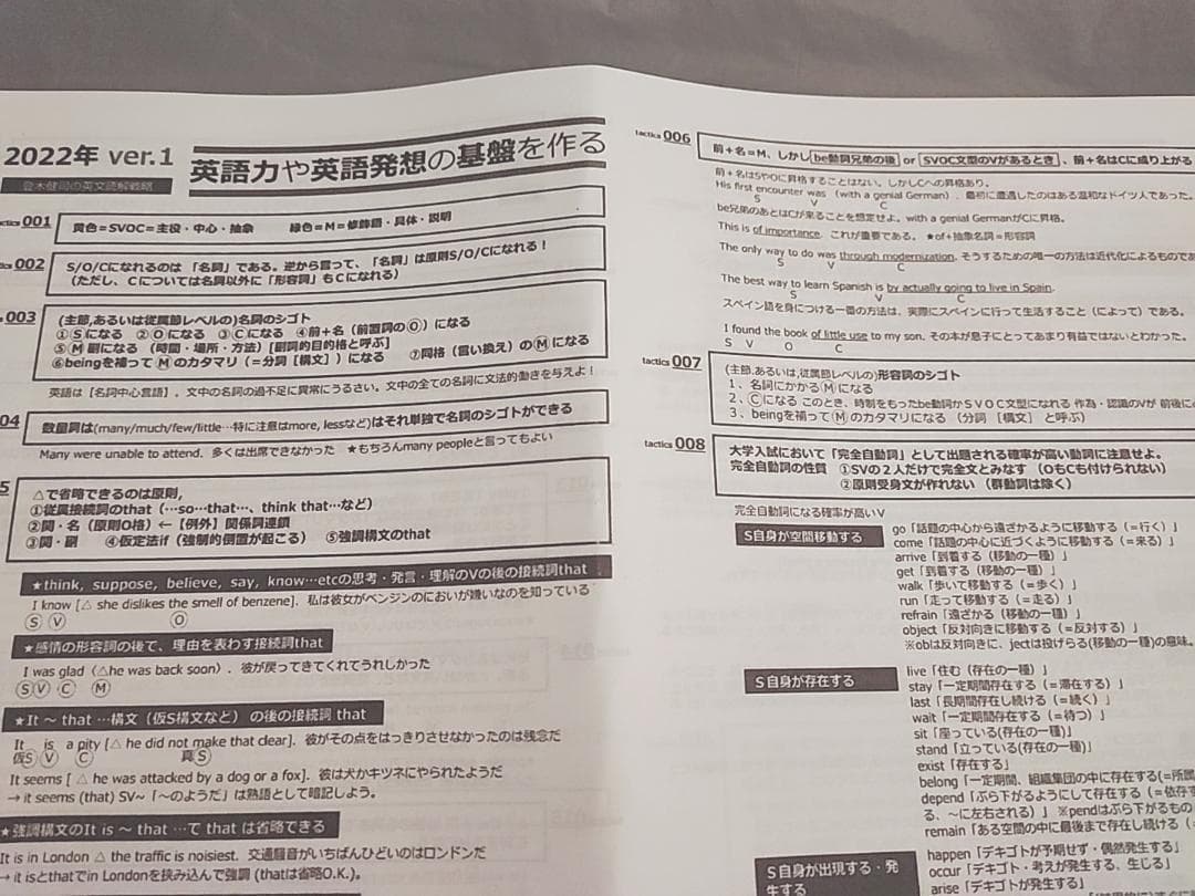 英語　英文読解戦略公式集　河合塾 登木先生　駿台 鉄緑会 東進