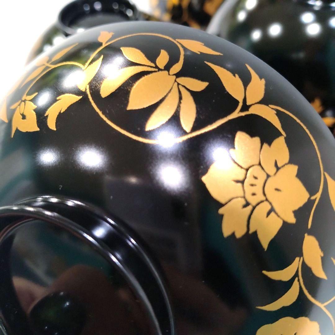会津塗 漆器 坂本乙造 乙造作 金彩 蒔絵 唐草 蓋付き 汁椀 吸物碗 五客揃