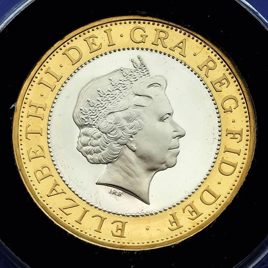 イギリス　2ポンドバイメタル銀貨（エリザベス2世）1998年　Proof