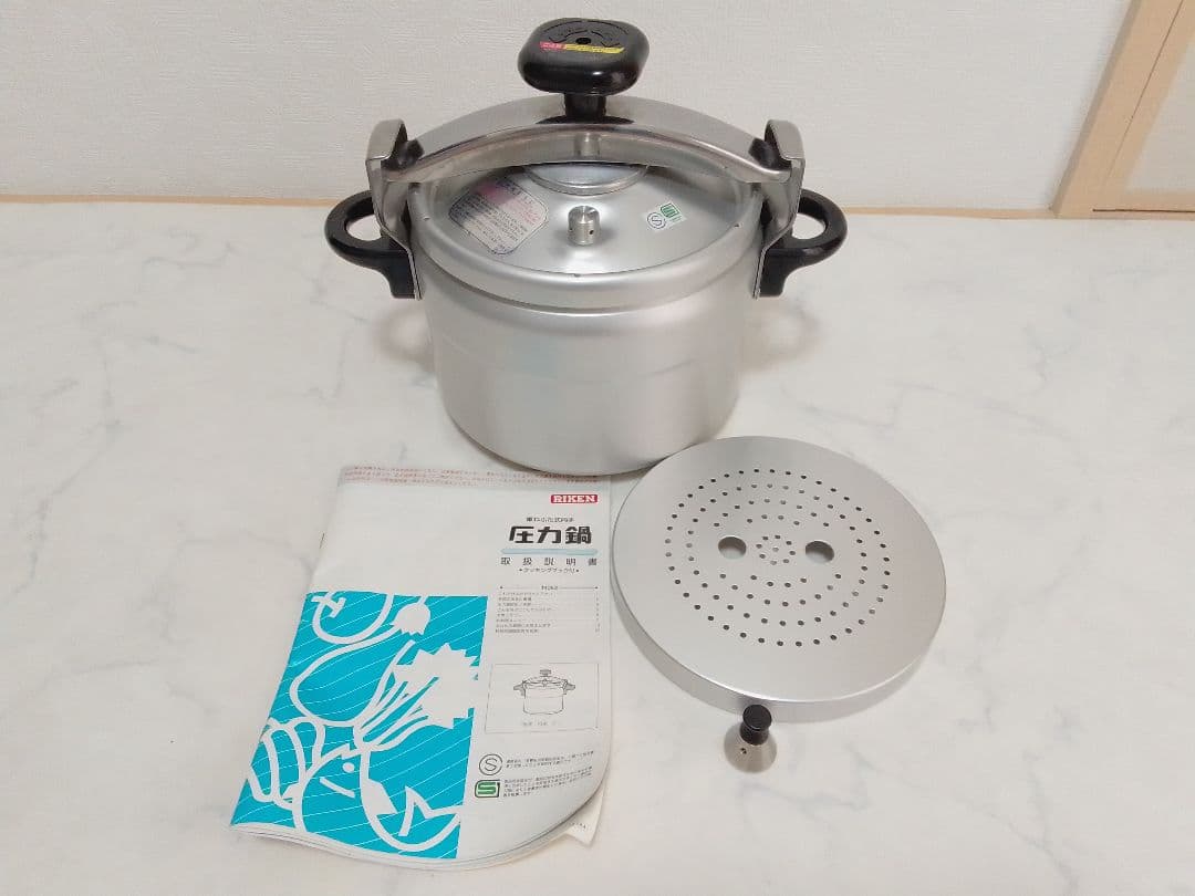 未使用 理研 圧力鍋 6L 1升 RSK-60 (RNP-60) アルミ 両手鍋