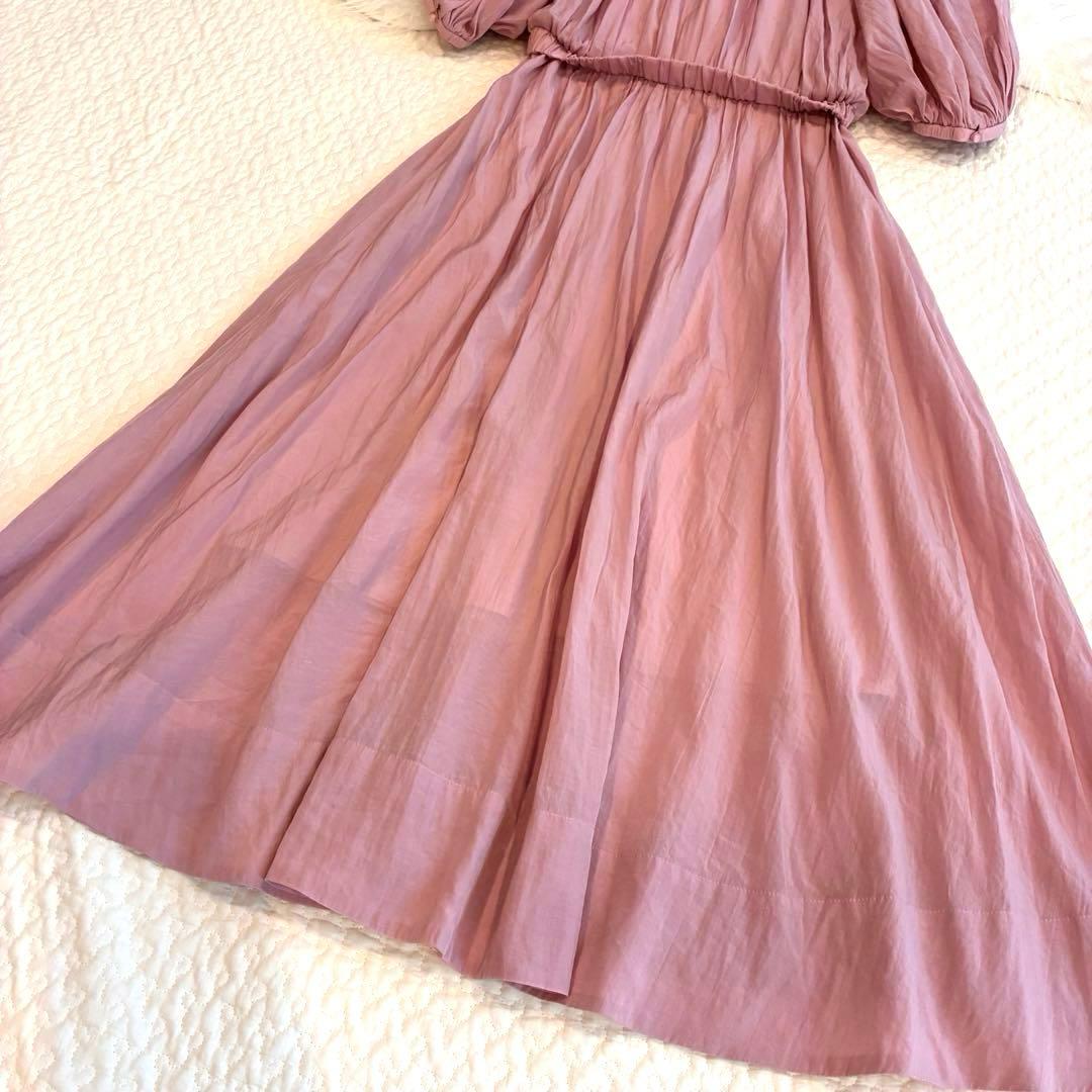 美品♡アナイ　アナイ ライトローンギャザーフレアワンピース ペチコート付き　38