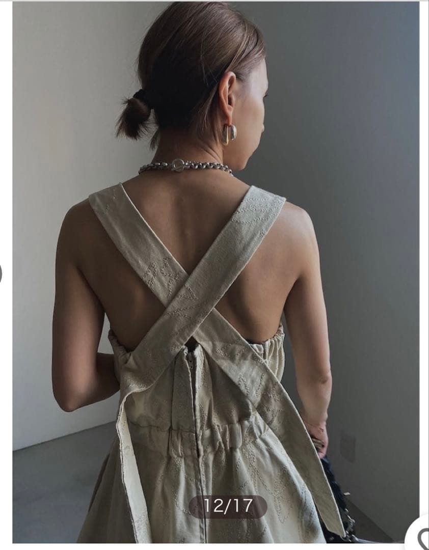 【極美品】アメリ AMERI DENIM LIKE FLOWER DRESS M