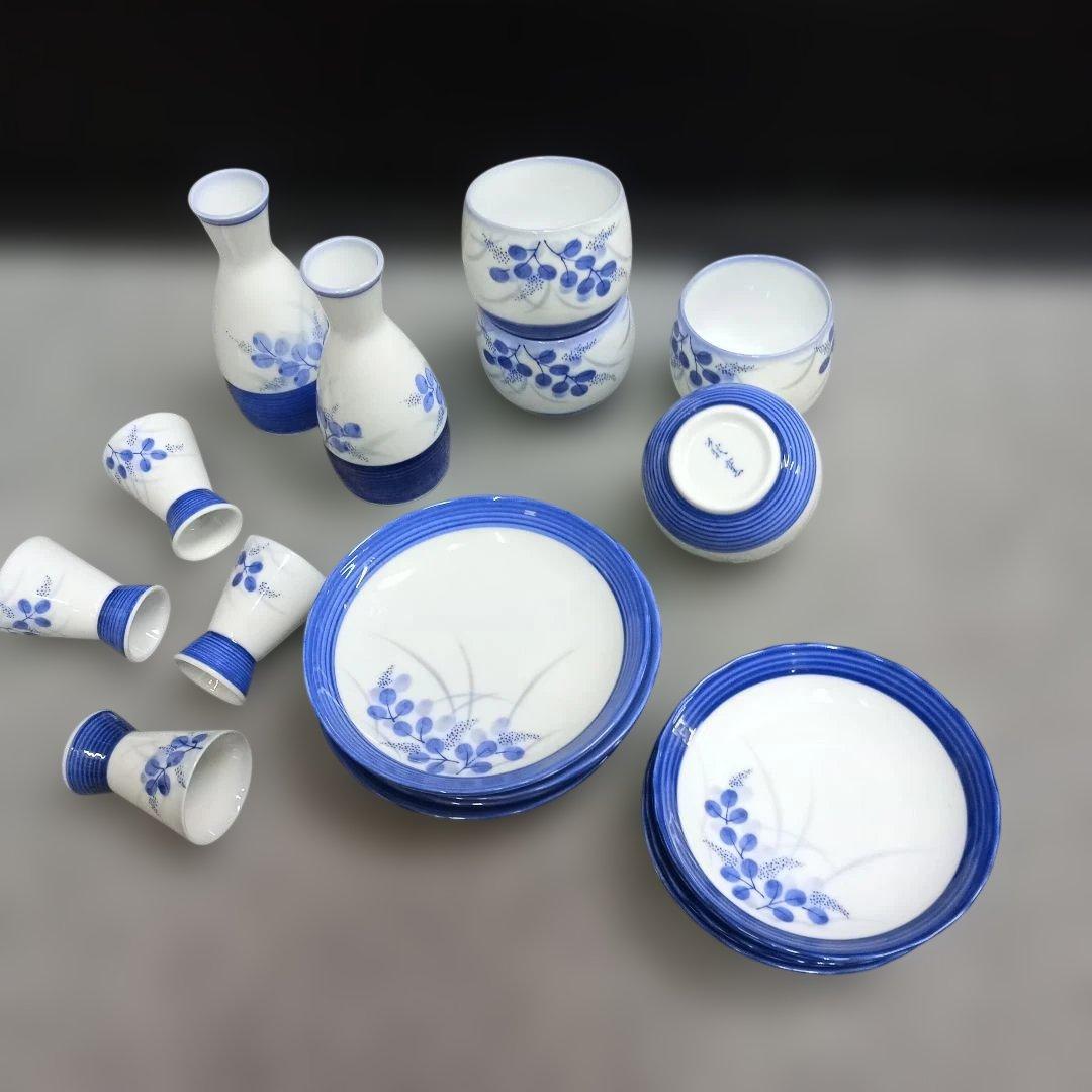 巻萩絵食器セット 18点（美濃焼）