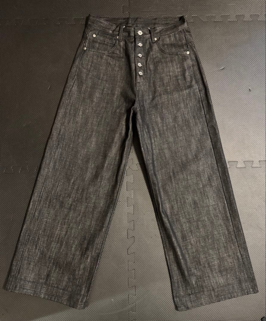 パンツ 9/s project BUTTON FLY DENIM - BLACK