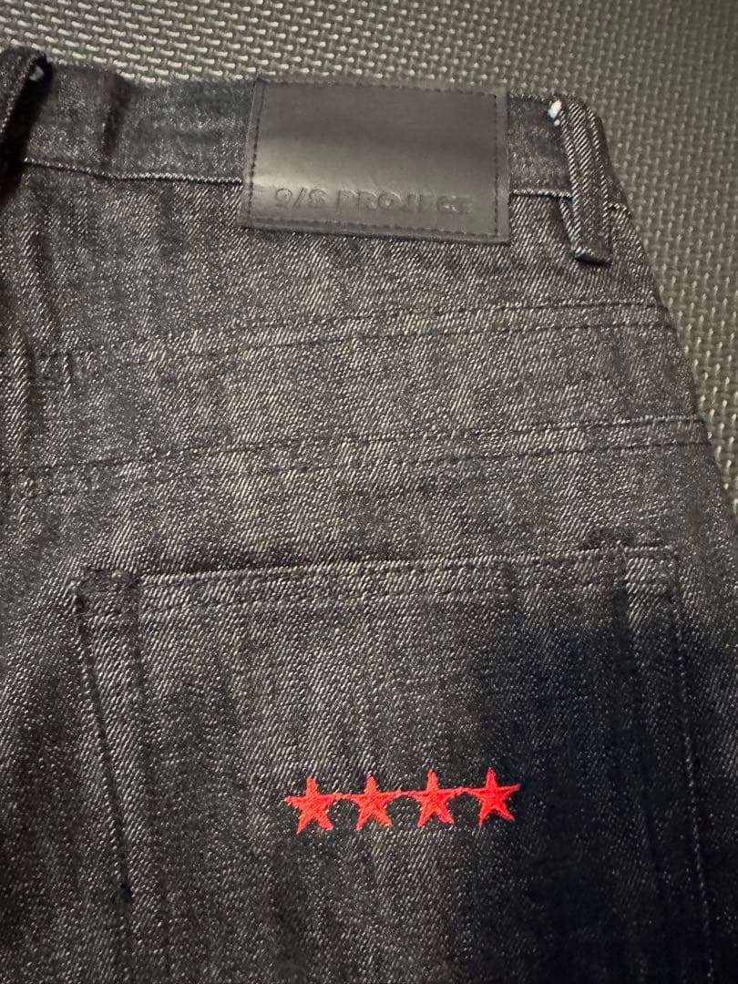 パンツ 9/s project BUTTON FLY DENIM - BLACK