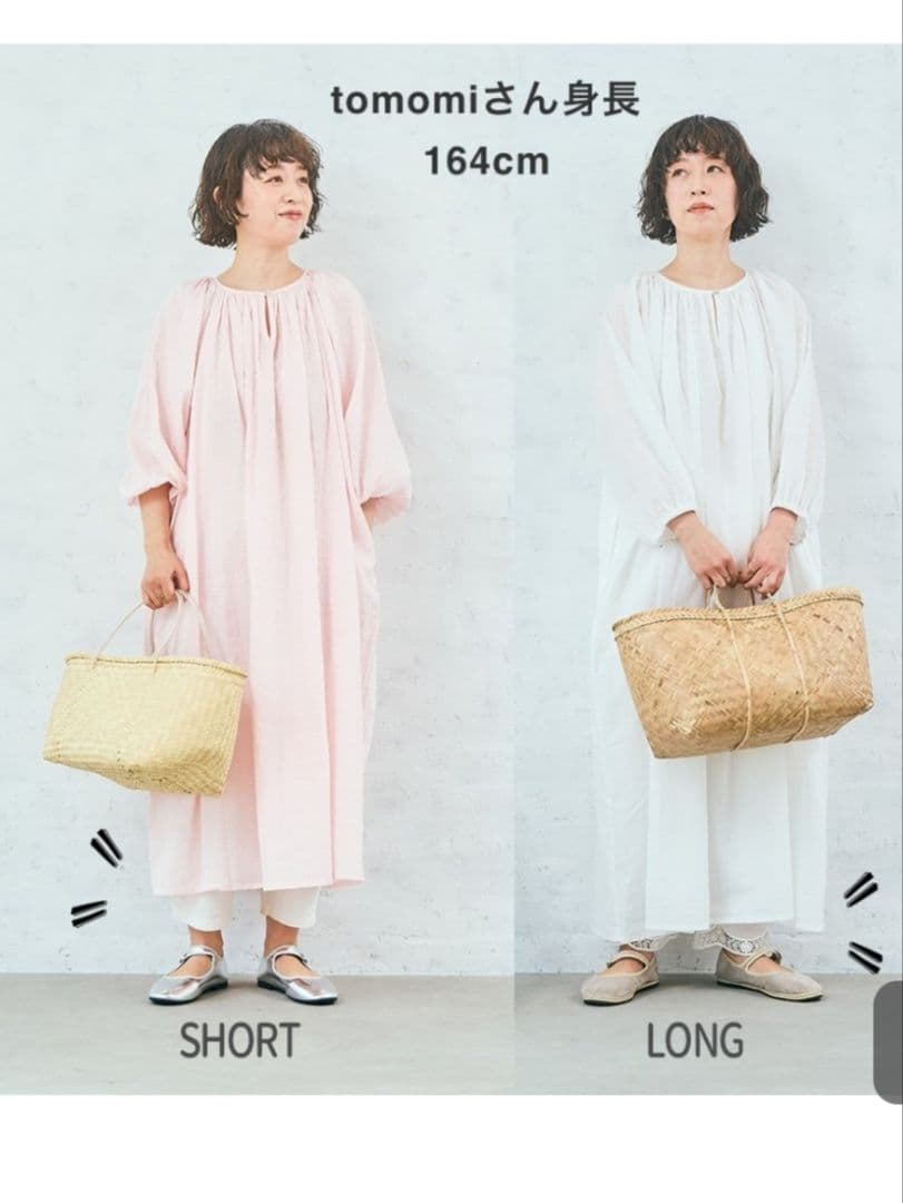 tutie. tomomi コットンリネンボイル2WAYギャザーワンピース