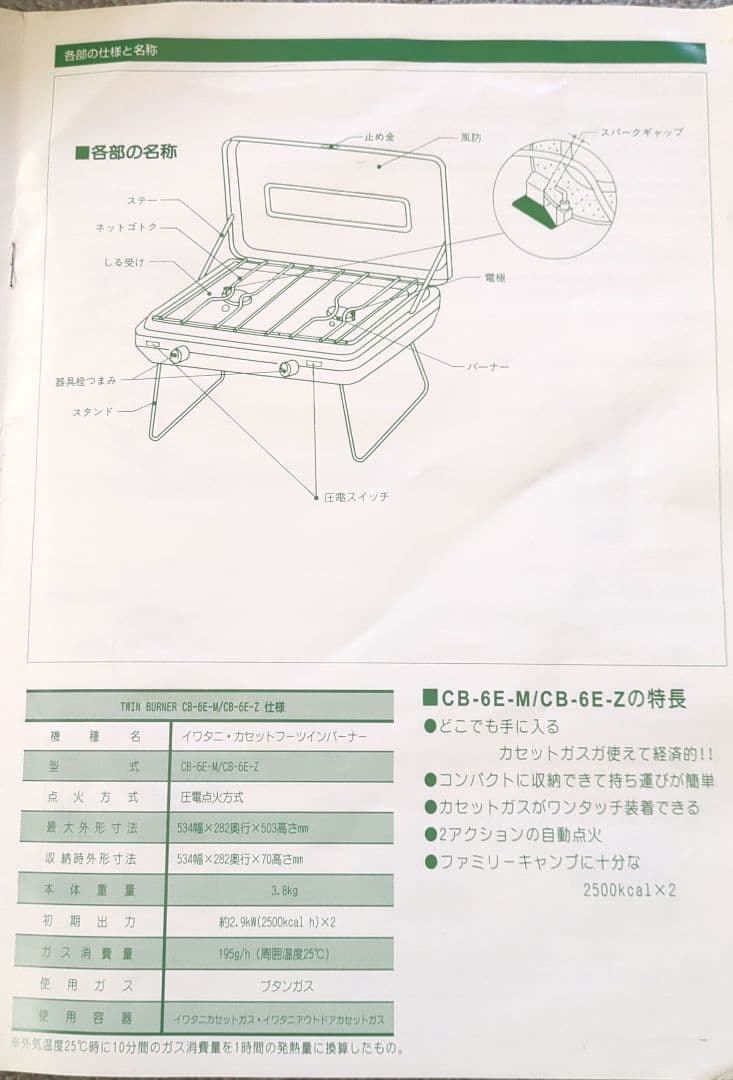 イワタニカセットブーツインバーナー　CB-6E-Z