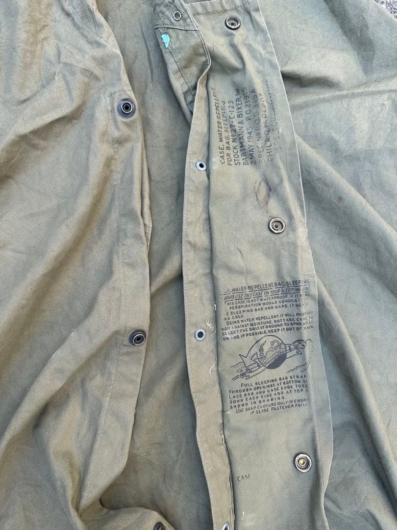 希少 良品 米軍 M-1945 シェラフカバー us ミリタリー 寝袋 コットン