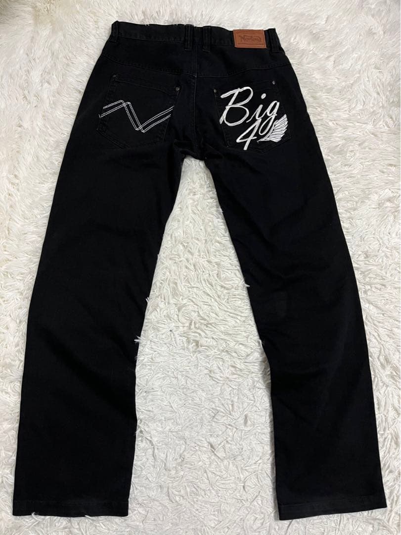 Norton ノートン　デニム　ジーンズ　ストレッチ　バイカー　刺繍ロゴ　XL