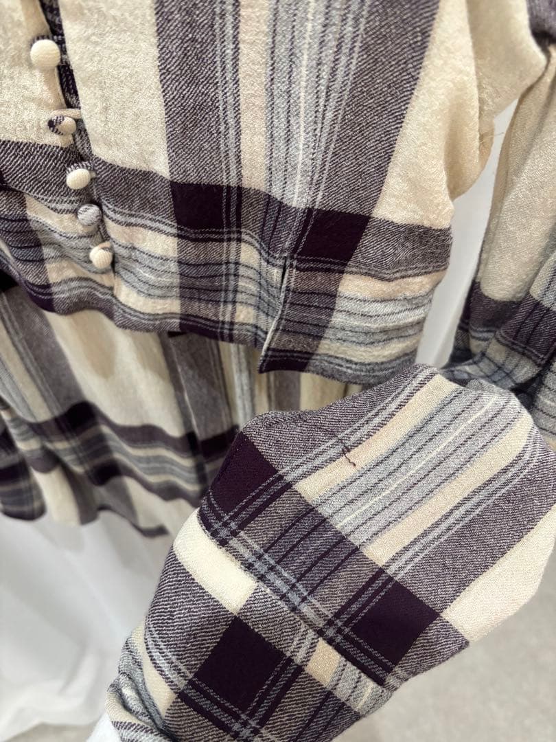 TODAYFUL ソフトウールロングシャツ ビスチェセット チェック F