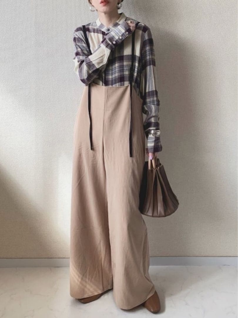 TODAYFUL ソフトウールロングシャツ ビスチェセット チェック F