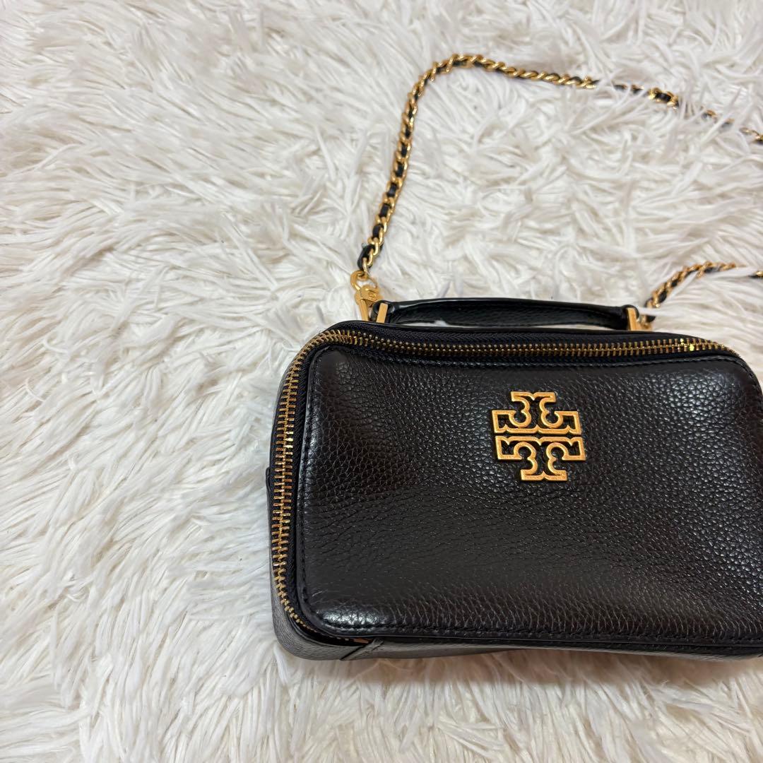 TORY BURCH トリーバーチ ロゴ レザー ミニショルダー チェーン 黒