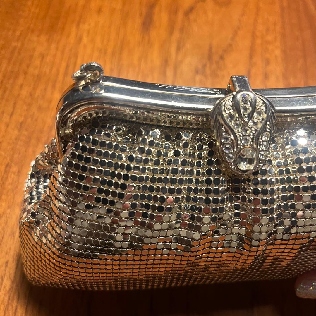 pierre balmain メタリックシルバー　パーティーバッグ