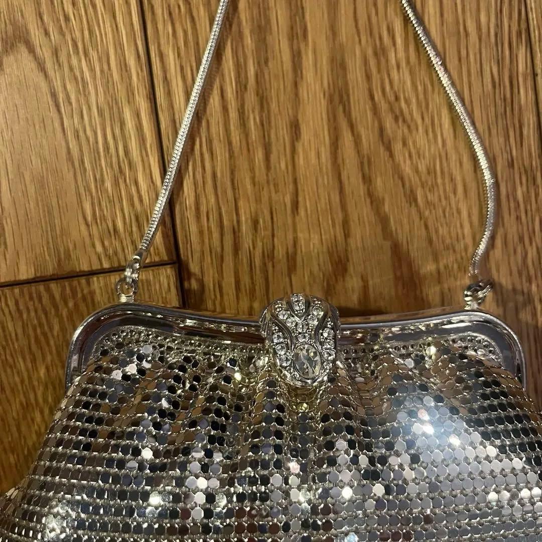 pierre balmain メタリックシルバー　パーティーバッグ