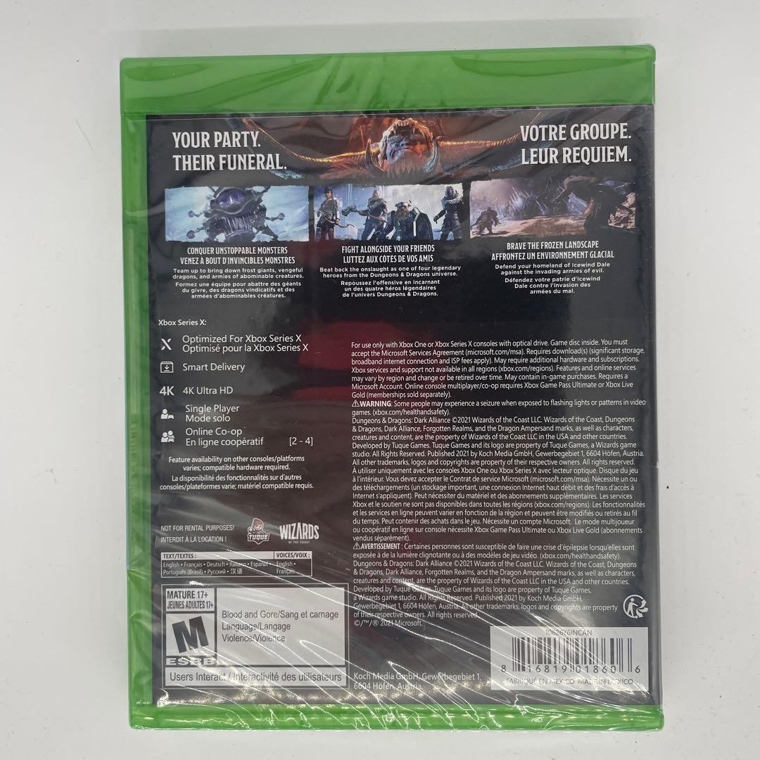 新品　XBOX SERIES X DUNGEONS & DRAGONS DARK