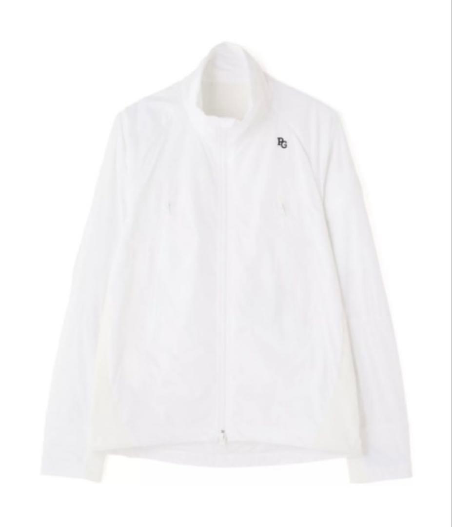 新品 パーリーゲイツ ナイロンストレッチタフタシレー裏起毛ジャケット(5)L/白