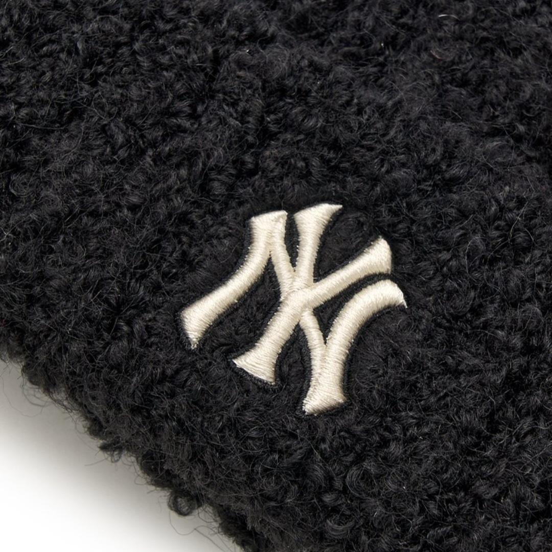 MLB Korea ブラック 黒 ビーニー 猫耳 韓国 カリナ着用 新品 ニット