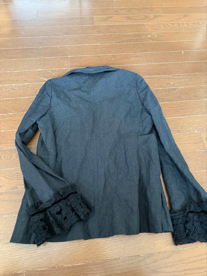 ROMEO GIGLI デニムジャケット　黒　袖レース付き　希少