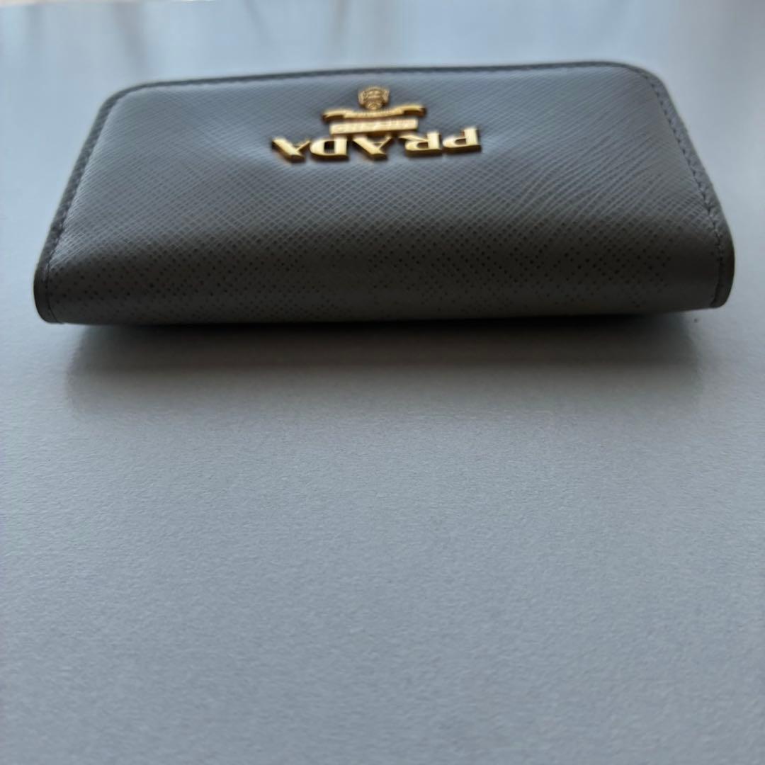 【車間距離】PRADA プラダ キーケース 4連 キーリング グレーブルー