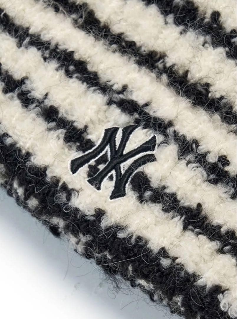 【MLB KOREA】猫耳ビーニー＊ボーダー＊ aespaカリナ着用＊新品