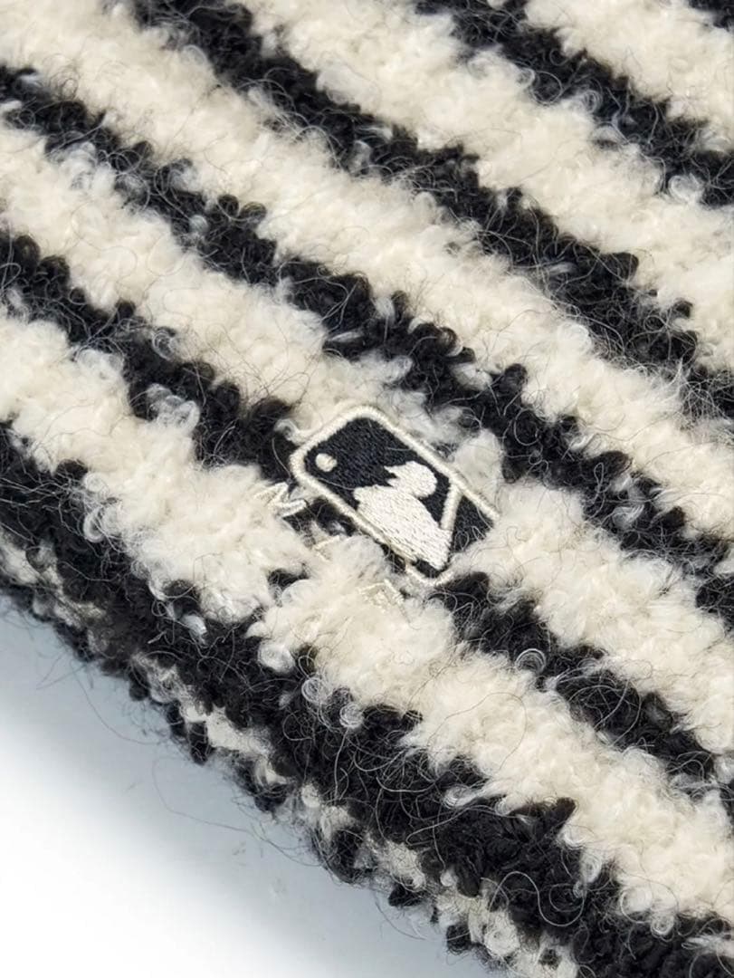 【MLB KOREA】猫耳ビーニー＊ボーダー＊ aespaカリナ着用＊新品