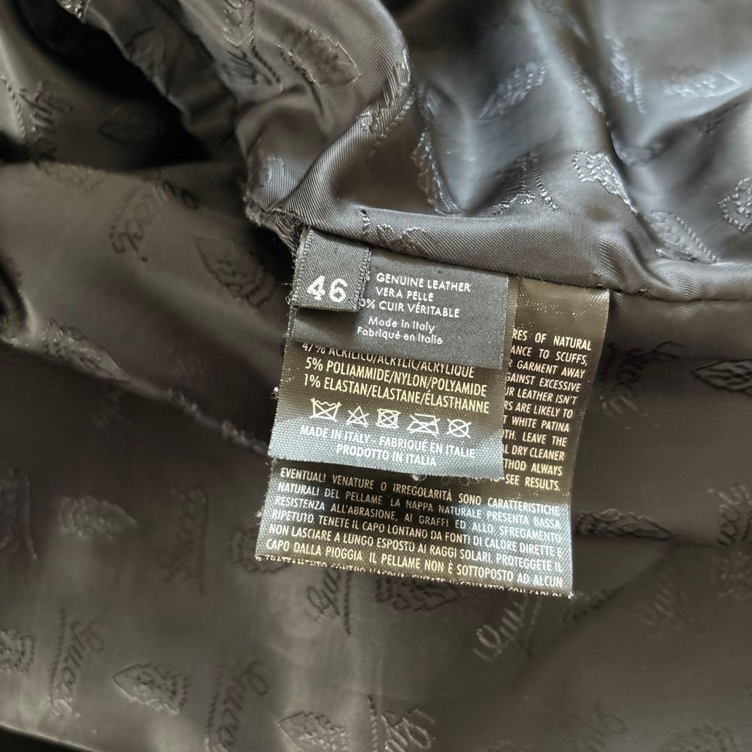 GUCCIメンズレザーブルゾンライダース　ブラック　Sサイズ