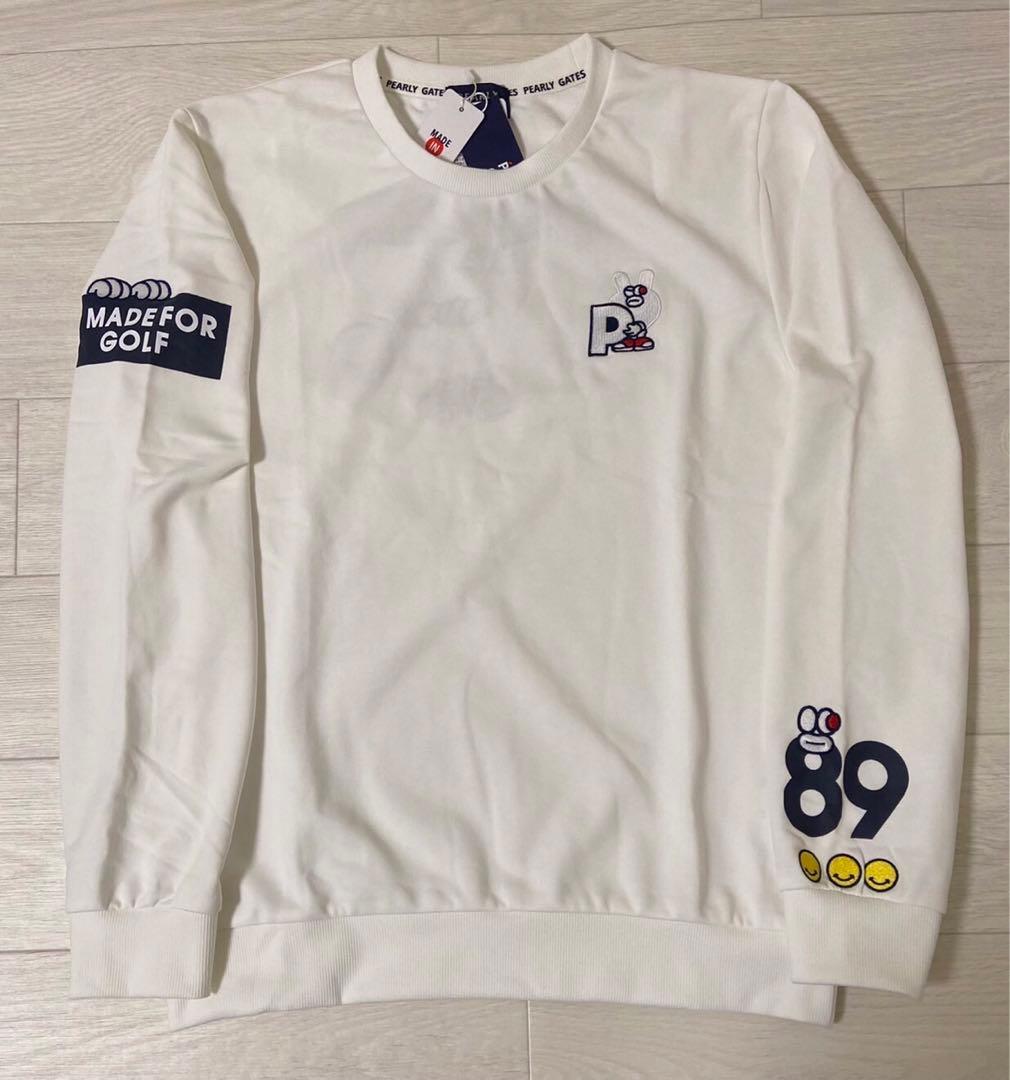 新品 正規品 パーリーゲイツ どうしちゃったスウェット日本製 白 サイズ6 XL