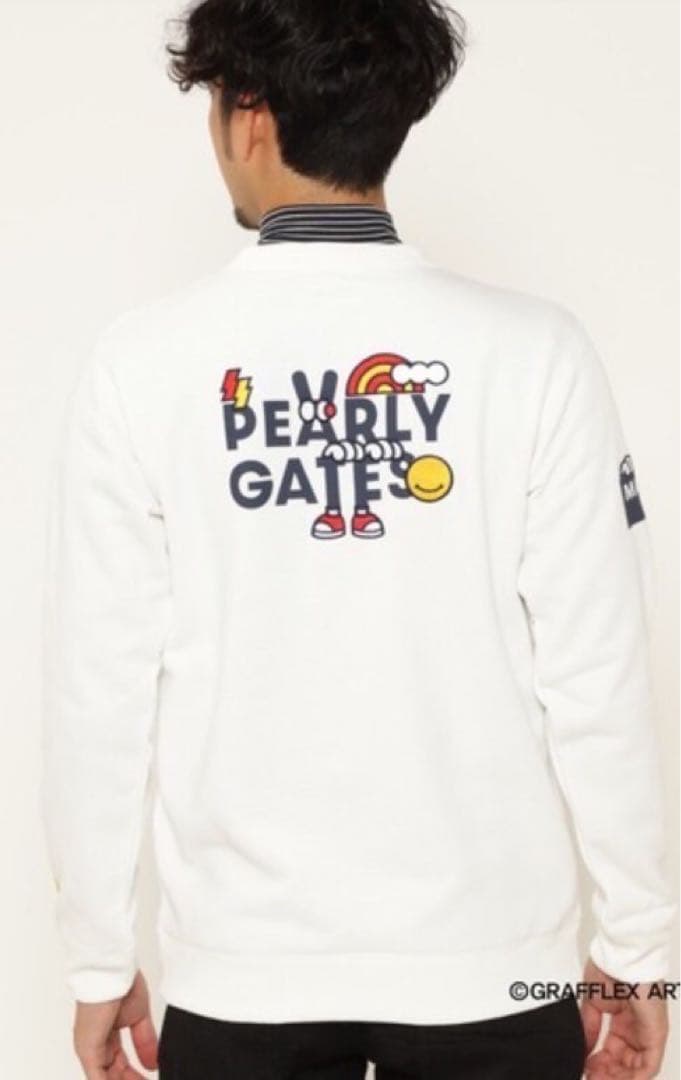 新品 正規品 パーリーゲイツ どうしちゃったスウェット日本製 白 サイズ6 XL