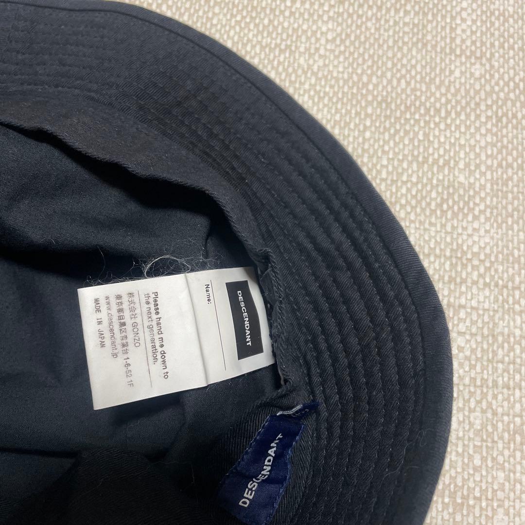 [美品]DESCENDANT ディセンダント ロゴバケットハット hat 黒