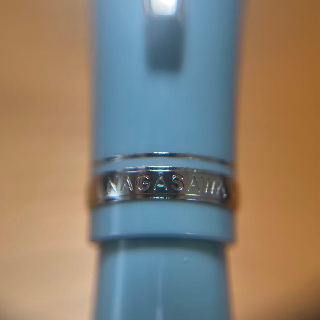 限定　ナガサワ文具センター　チャスカブルーシルバー　エラボー　万年筆 軟中字