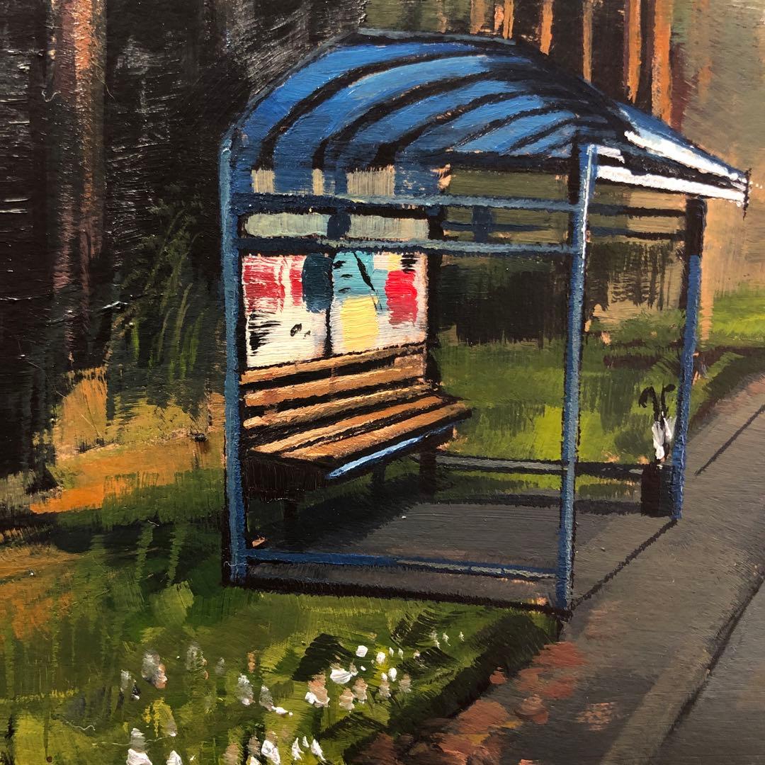 油彩『The Bus Stop』