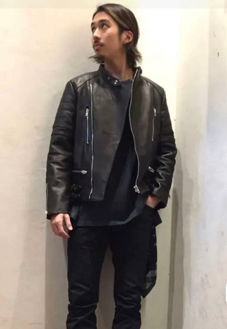 unused レザー ライダース アンユーズド 希少サイズ 4 ブラック