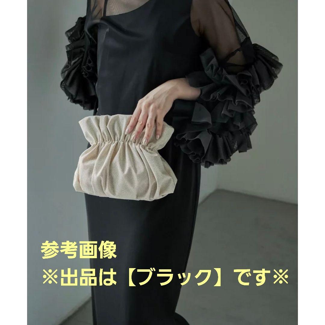 ＊美品＊niana 3way シャイニーシェルクラッチバッグ ブラック×ゴールド