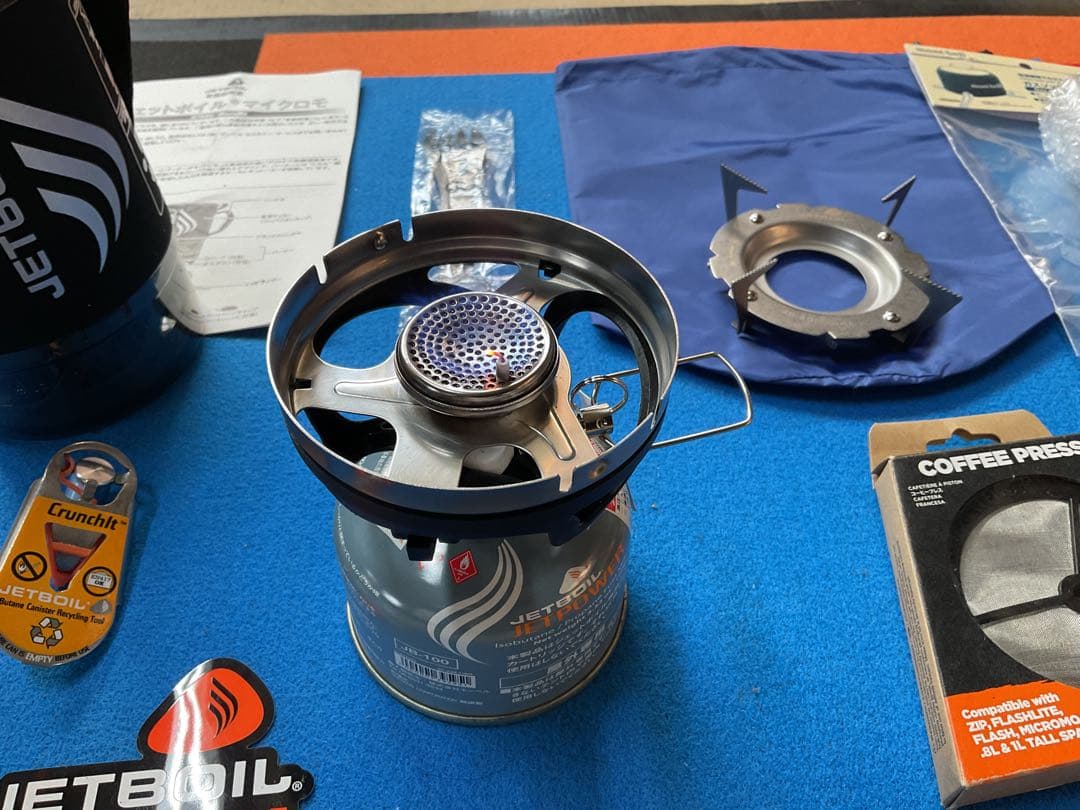 JETBOILマイクロモBKカラー動作良好美品・新品追加豪華付属品多数付き