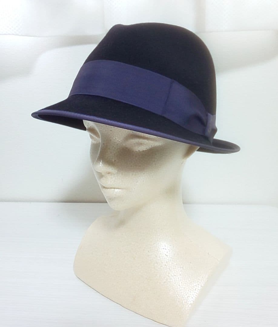 美品 Borsalino ボルサリーノ ラビットファー フェドラ 60 イタリア